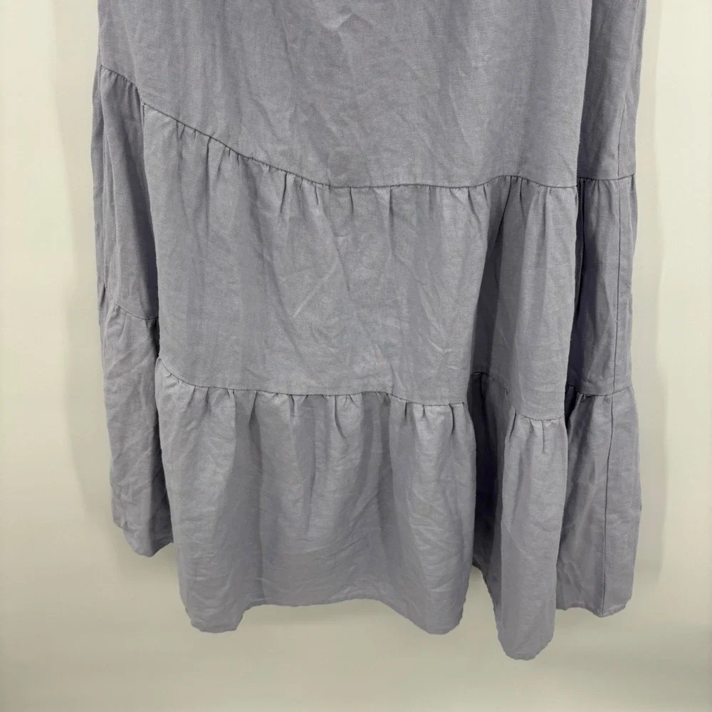 Nicole Miller One Shoulder Linen Dress Womens‎ Medium Periwinkle Kentucky Derby